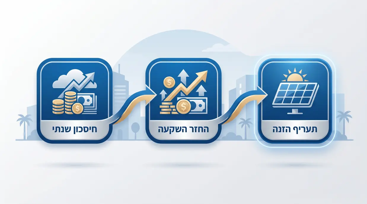 איור כלכלי של מערכת סולארית מסחרית והחזר השקעה