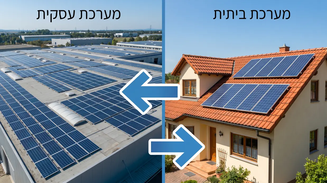השוואה בין מערכת סולארית ביתית למערכת סולארית עסקית