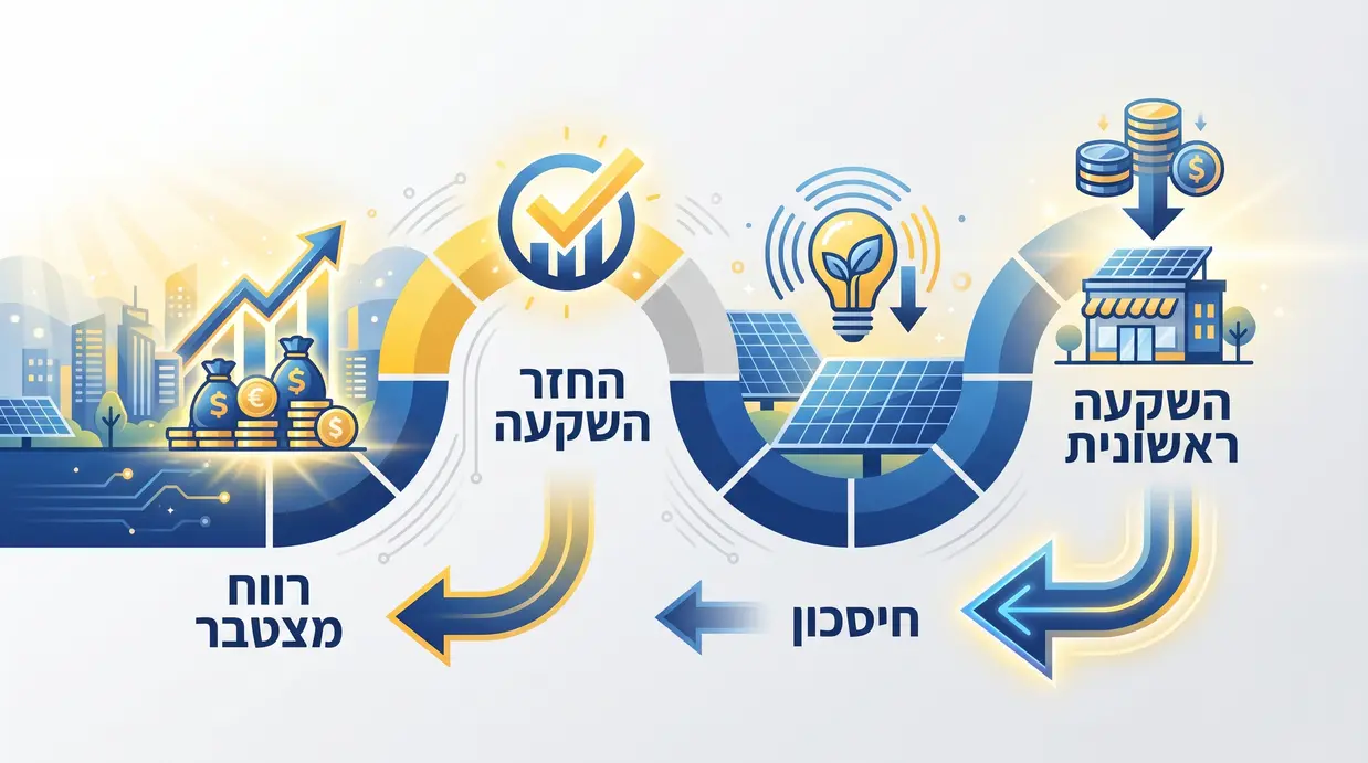 אינפוגרפיקה המציגה החזר השקעה במערכת סולארית לאורך זמן
