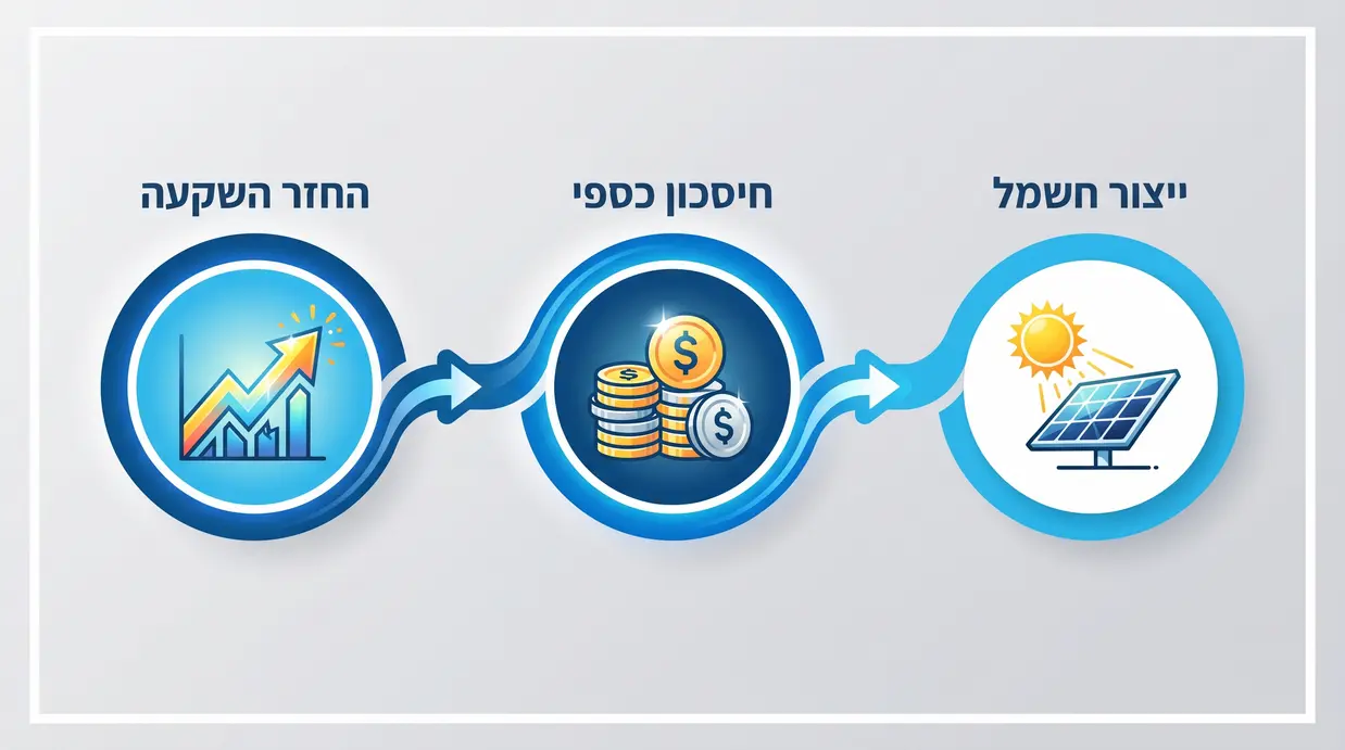 אינפוגרפיקה בעברית על החזר השקעה במערכת סולארית