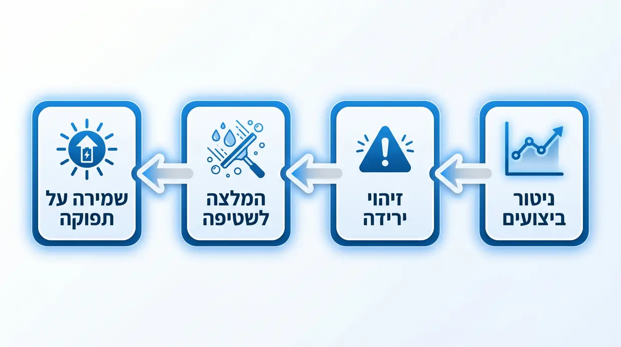 אינפוגרפיקה בעברית על ניטור חכם למערכות סולאריות